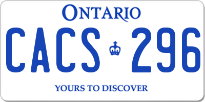 ON license plate CACS296