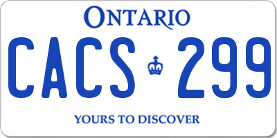 ON license plate CACS299