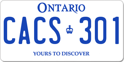 ON license plate CACS301