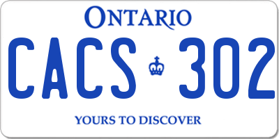 ON license plate CACS302