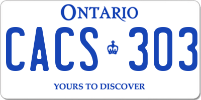 ON license plate CACS303