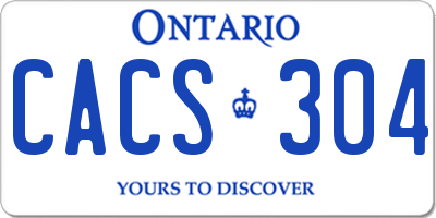 ON license plate CACS304