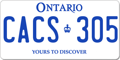 ON license plate CACS305