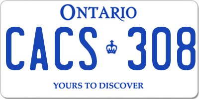 ON license plate CACS308