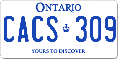 ON license plate CACS309