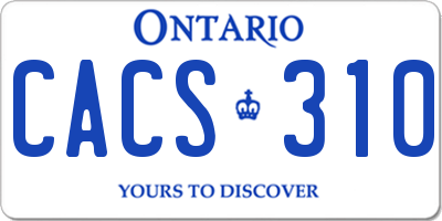 ON license plate CACS310