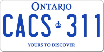 ON license plate CACS311