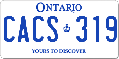 ON license plate CACS319