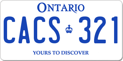 ON license plate CACS321