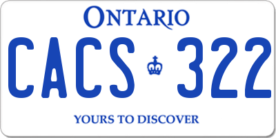 ON license plate CACS322