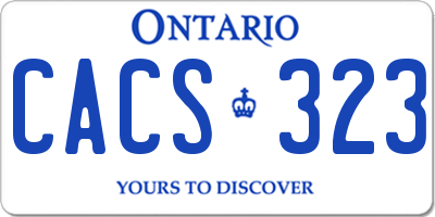 ON license plate CACS323