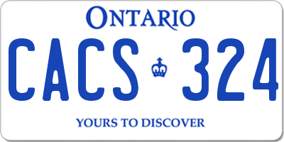 ON license plate CACS324