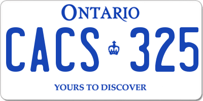 ON license plate CACS325