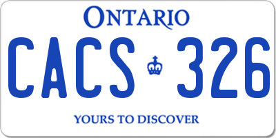 ON license plate CACS326