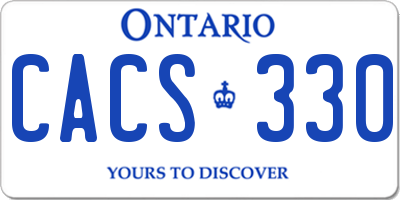 ON license plate CACS330