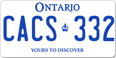 ON license plate CACS332