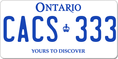 ON license plate CACS333