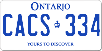 ON license plate CACS334