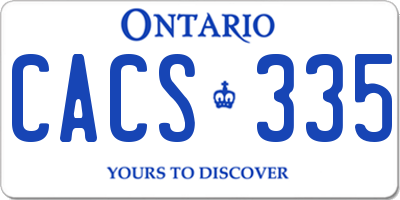 ON license plate CACS335