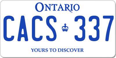 ON license plate CACS337