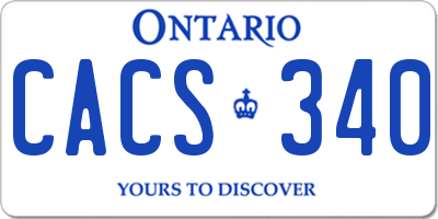 ON license plate CACS340