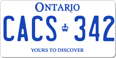 ON license plate CACS342