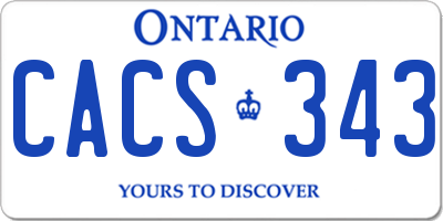 ON license plate CACS343