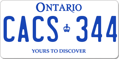 ON license plate CACS344