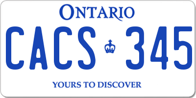 ON license plate CACS345