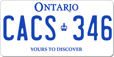 ON license plate CACS346