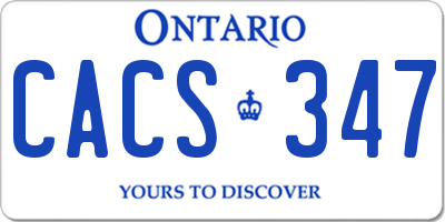 ON license plate CACS347