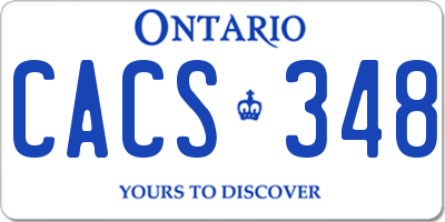 ON license plate CACS348