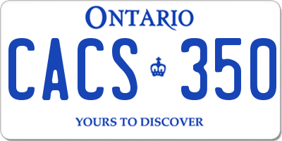 ON license plate CACS350