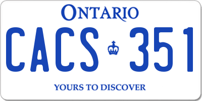 ON license plate CACS351