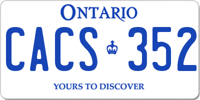 ON license plate CACS352