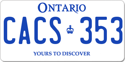 ON license plate CACS353