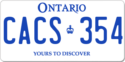 ON license plate CACS354