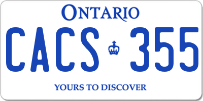 ON license plate CACS355