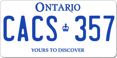 ON license plate CACS357