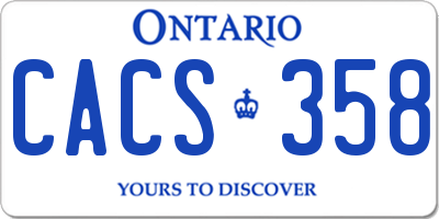 ON license plate CACS358