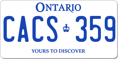 ON license plate CACS359