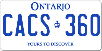 ON license plate CACS360