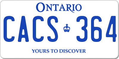 ON license plate CACS364