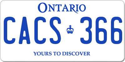 ON license plate CACS366