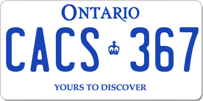 ON license plate CACS367