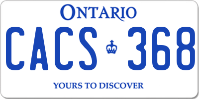 ON license plate CACS368