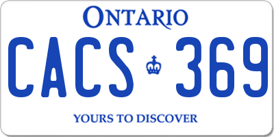 ON license plate CACS369