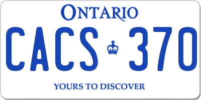 ON license plate CACS370