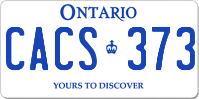 ON license plate CACS373