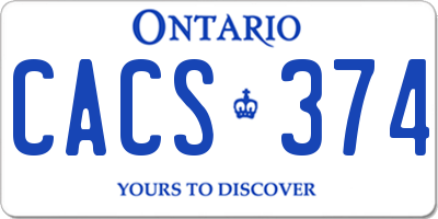 ON license plate CACS374